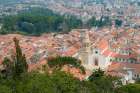Tomar, Portugal. View of the village rooftops from the Tomar castle. Art Print